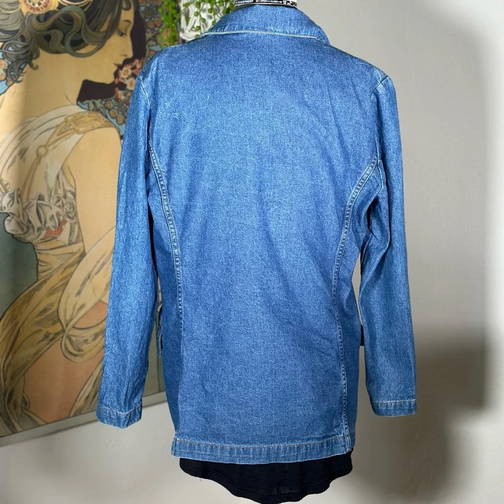 Women’s Vintage Cotton Blue Denim Blazer Jacket. - Picture 4 of 8